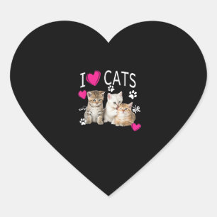 I Love Cats Shirt _ Cat lover - I love Kittens Gif Heart Sticker