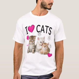 I Love Cats Shirt  Cat lover Tee  I love Kittens 