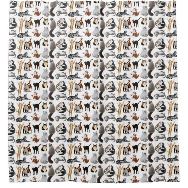 I Love Cats Shower Curtain (Front)