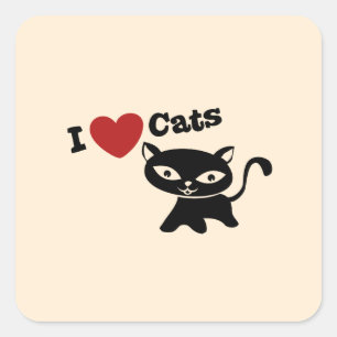 I love cats square sticker