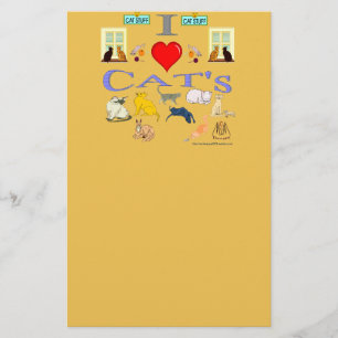 I Love Cat's Stationery