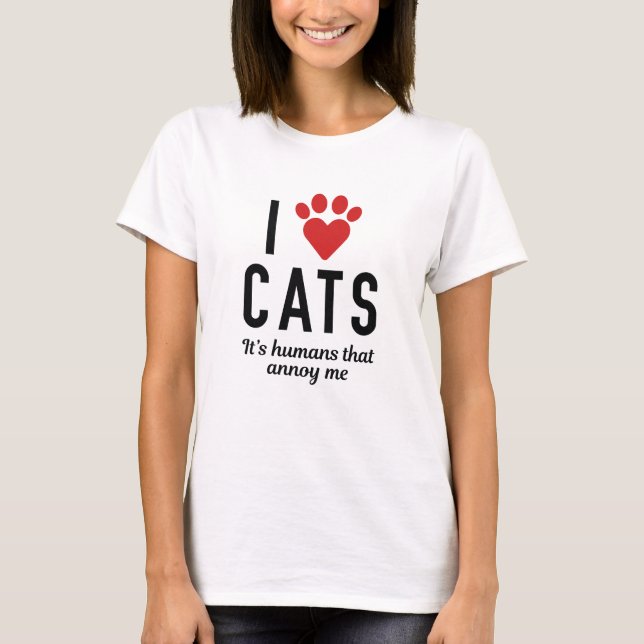 I Love Cats T-Shirt (Front)
