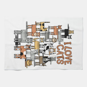 I LOVE CATS TEA TOWEL