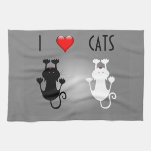 I Love Cats Tea Towel