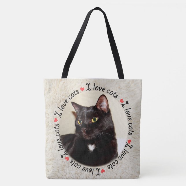 I Love Cats Tote Bag (Front)