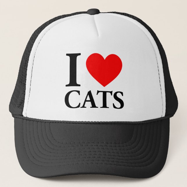 I Love Cats Trucker Hat (Front)