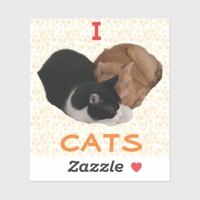 I Love Cats with Cat Heart (Sheet)