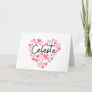 I love Celeste - hearts for Celeste Note Card