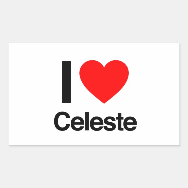 i love celeste rectangular sticker (Front)