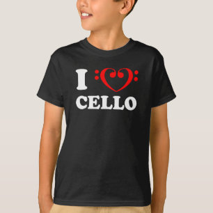 I Love Cello Bass Clef T-Shirt