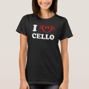 I Love Cello Bass Clef T-Shirt