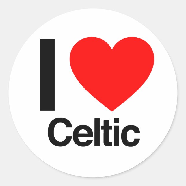 i love celtic classic round sticker (Front)