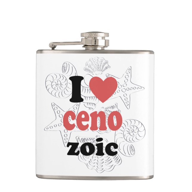 I love Cenozoic funny quote for scientists Hip Flask (Front)