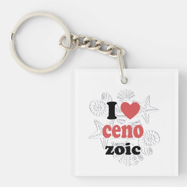 I love Cenozoic funny quote for scientists Key Ring (Front)