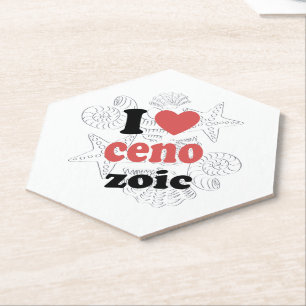 I love Cenozoic funny quote for scientists Paper Coaster