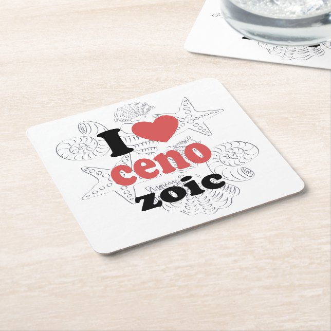 I love Cenozoic funny quote for scientists Square Paper Coaster (Angled)