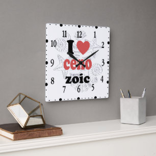 I love Cenozoic funny quote for scientists Square Wall Clock