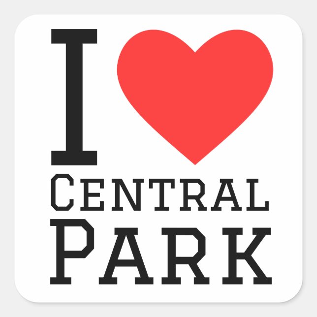 I love Central Park  Square Sticker (Front)