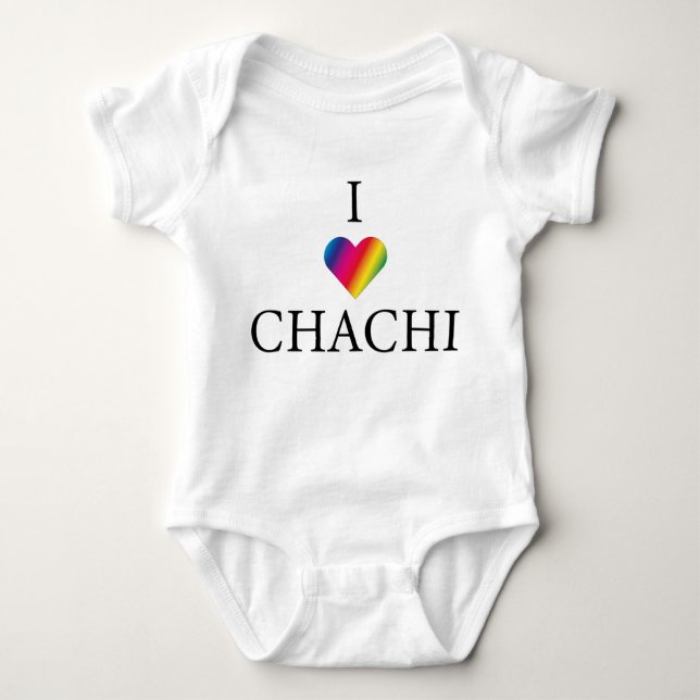 I LOVE CHACHI RAINBOW HEART BABY BODYSUIT (Front)