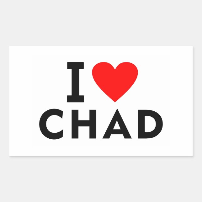 I love Chad Rectangular Sticker (Front)