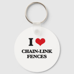 I Love Chain-Link Fences Key Ring