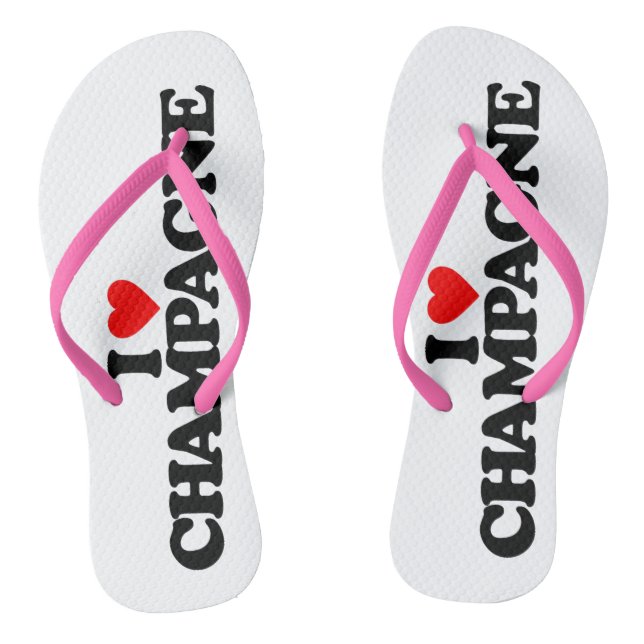 I LOVE CHAMPAGNE THONGS (Footbed)