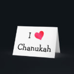 I Love Chanukah Holiday Card<br><div class="desc">Define who,  what,  when,  where or why you love with these fantastic "I Love" heart designs with a hot pink heart symbol. If you aren't finding what you want,  check the sidebar and use one of the available templates.</div>