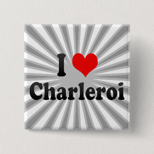 I Love Charleroi, Belgium 15 Cm Square Badge