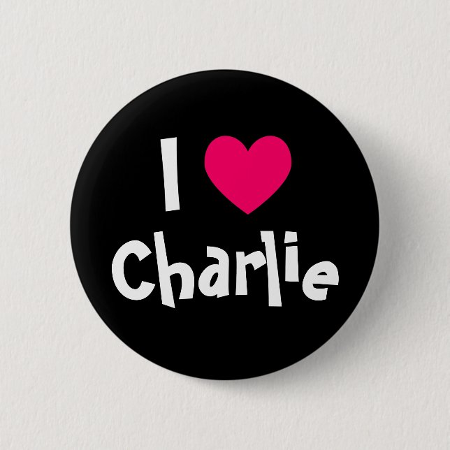 I Love Charlie 6 Cm Round Badge (Front)