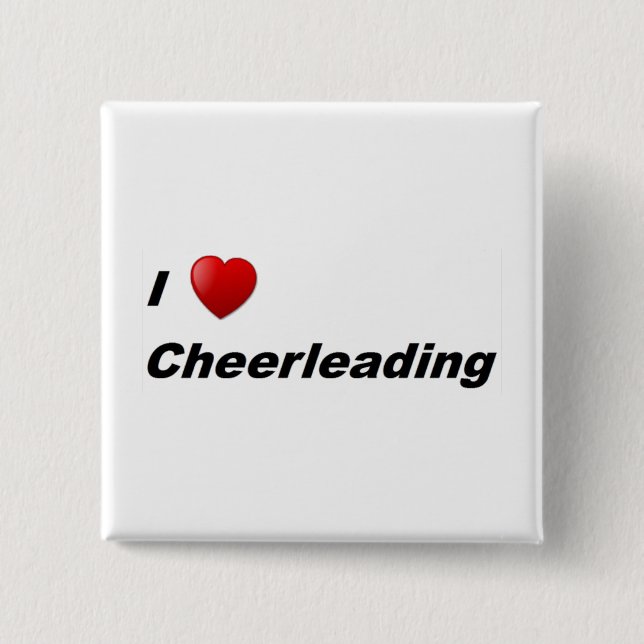 I Love Cheerleading 15 Cm Square Badge (Front)