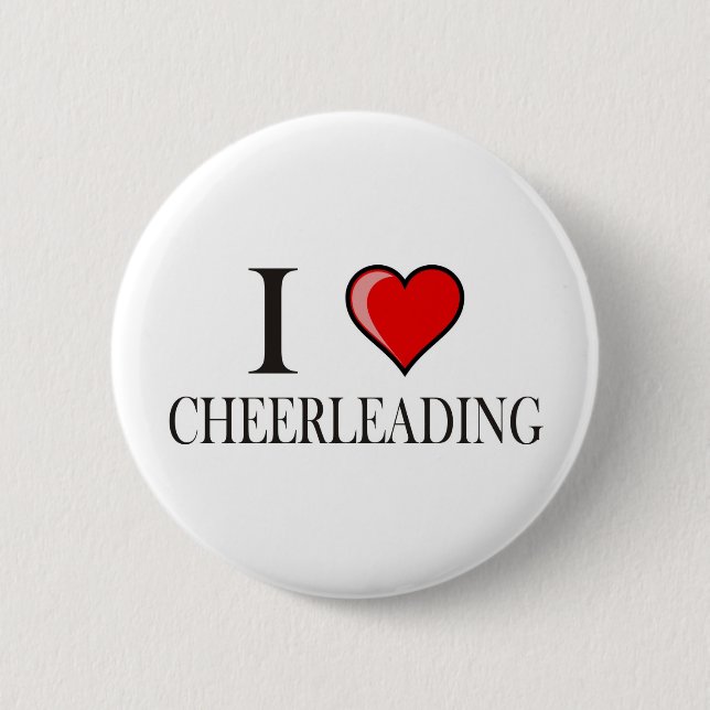 I love cheerleading 6 cm round badge (Front)
