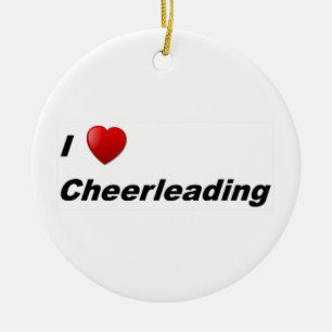 I Love Cheerleading Ceramic Ornament