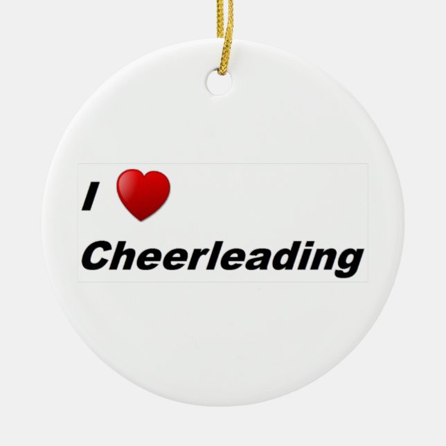 I Love Cheerleading Ceramic Ornament (Front)