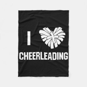 I Love Cheerleading Cheer Coach  Fleece Blanket