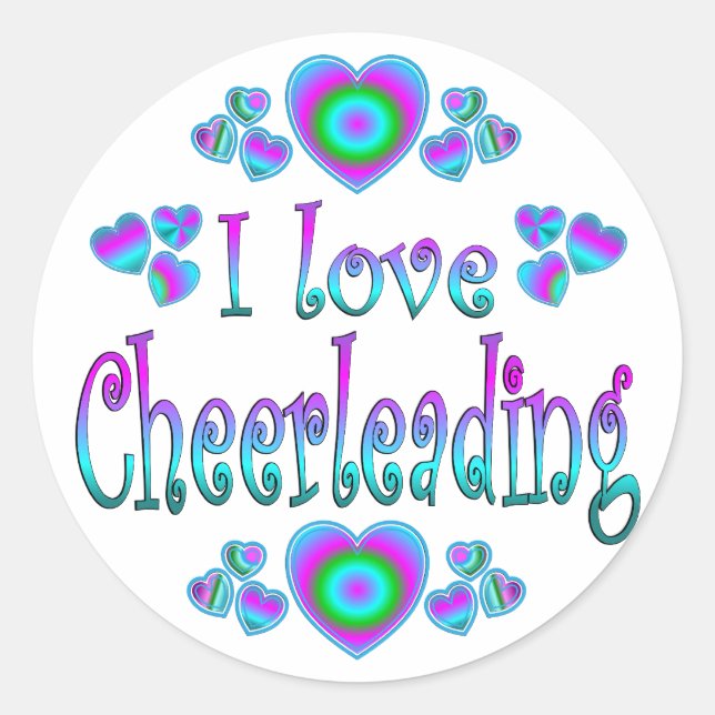 I Love Cheerleading Classic Round Sticker (Front)