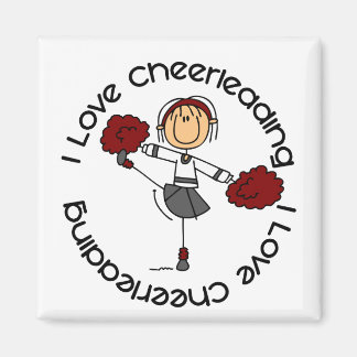 I Love Cheerleading Stick Figure Cheerleader Magnet