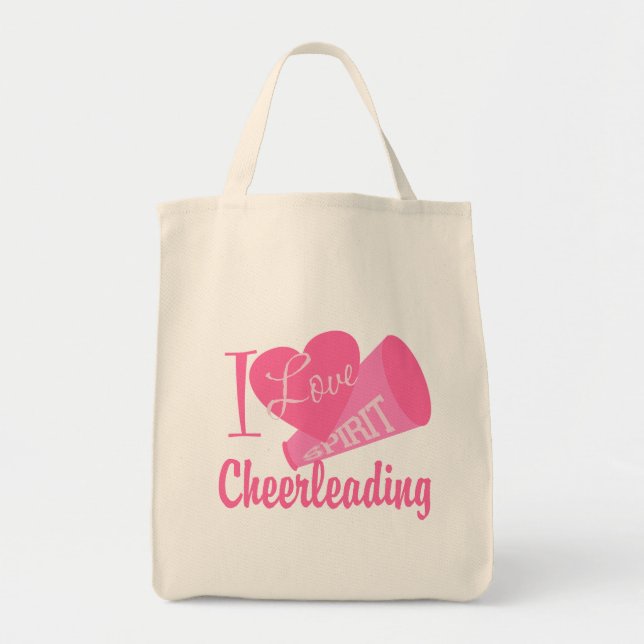 I Love Cheerleading Tote Bag (Front)