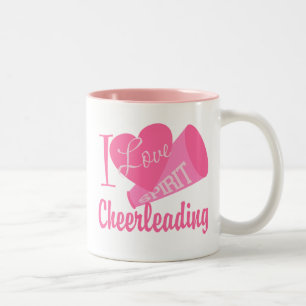 I Love Cheerleading Two-Tone Coffee Mug