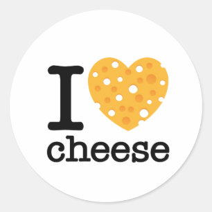 I Love Cheese Classic Round Sticker