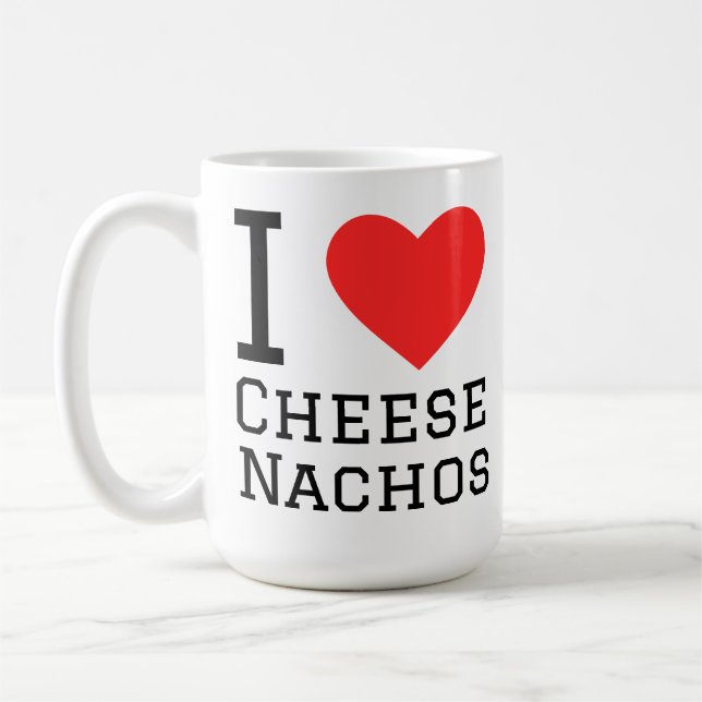 I love cheese nachos coffee mug (Left)