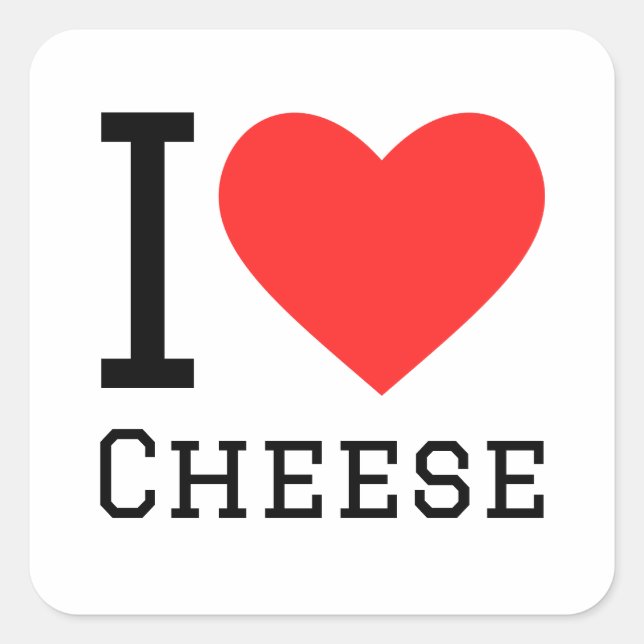 I love cheese square sticker (Front)