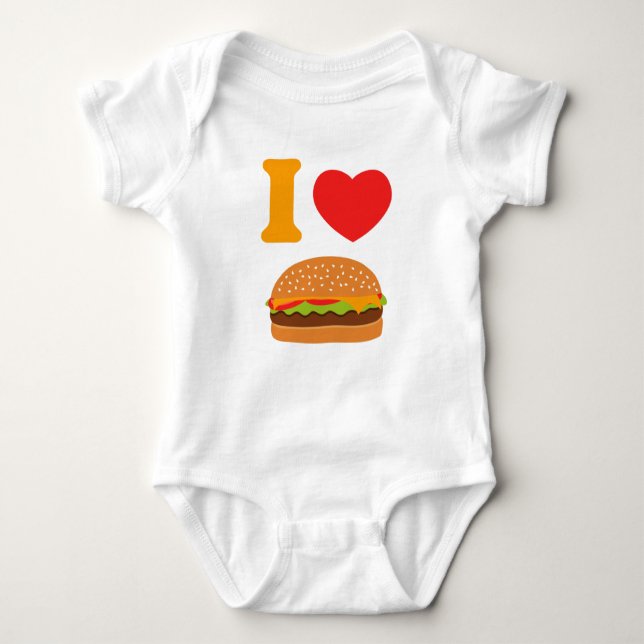 I Love Cheeseburgers Baby Bodysuit (Front)