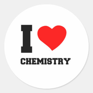 I LOVE CHEMISTRY CLASSIC ROUND STICKER