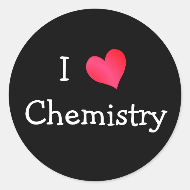 I Love Chemistry Classic Round Sticker (Front)