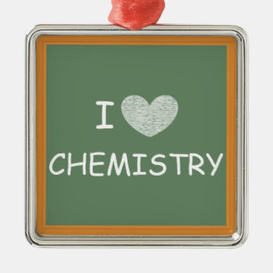 I Love Chemistry Metal Ornament