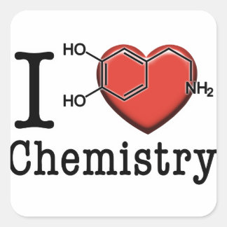I Love Chemistry Square Sticker