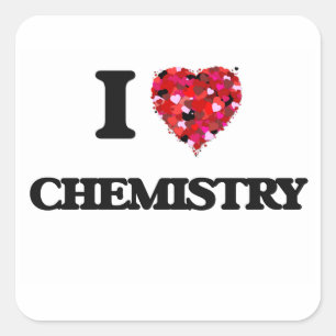 I Love Chemistry Square Sticker