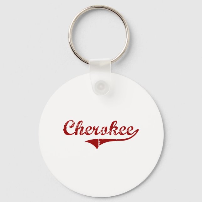 I Love Cherokee Oklahoma Key Ring (Front)
