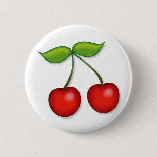 I Love Cherries 6 Cm Round Badge
