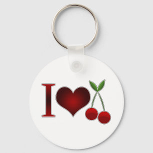 I Love Cherries Key Ring